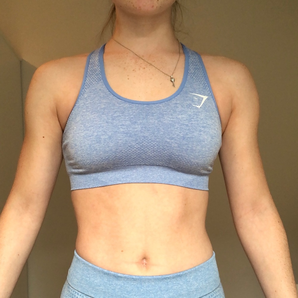Gymshark Vital Seamless Steel Blue Sports Bra